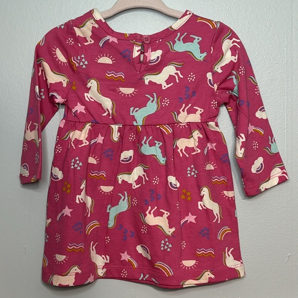 5 for $20! Wondernation Pink Unicorn Dress Size 3-6M - Picture 2 of 4